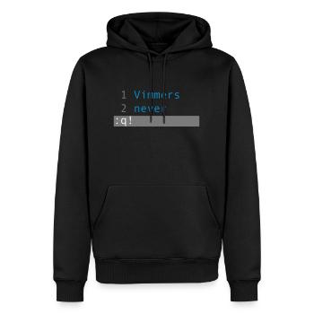 Vimmers never quit! - Men’s Premium Organic Hoodie - black - Front - Nico (187cm)