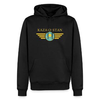 J’aime le Kazakhstan, T-shirt design de style élégance - Sweat à capuche Premium bio Homme - noir - Devant - Nico (187cm)