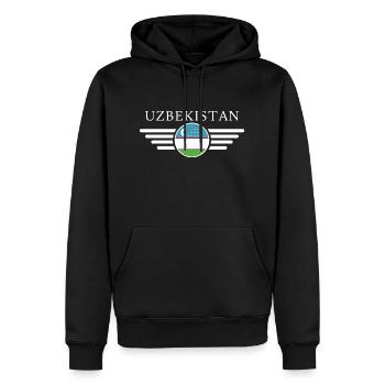ich liebe Usbekistan, Eleganz Stil Design T-Shirt - Männer Premium Bio Hoodie - Schwarz - Vorne - Nico (187cm)