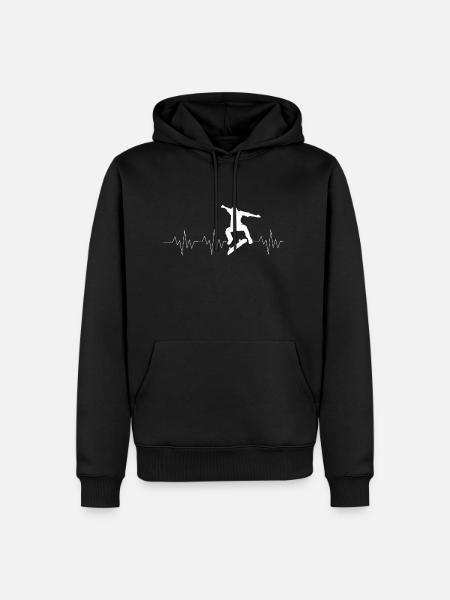 Skateboard Heartbeat - Men’s Premium Organic Hoodie - black