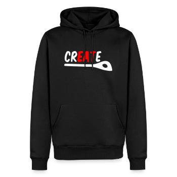 Cuisine et créativité – Créer, cuisiner, manger T-shirt - Sweat à capuche Premium bio Homme - noir - Devant - Nico (187cm)