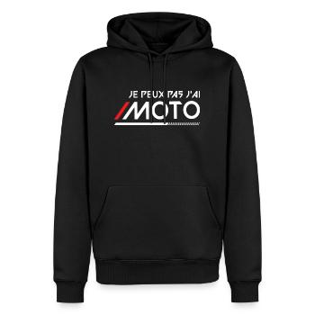 je peux pas j’ai moto cadeau papa fête des père - Sweat à capuche Premium bio Homme - noir - Devant - Nico (187cm)