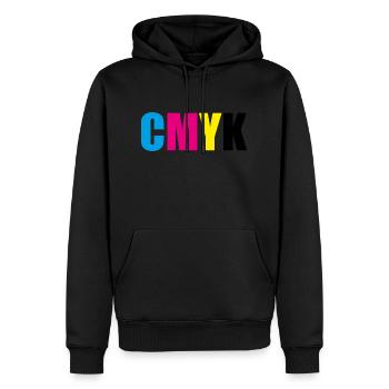 CMYK - Männer Premium Bio Hoodie - Schwarz - Vorne - Nico (187cm)