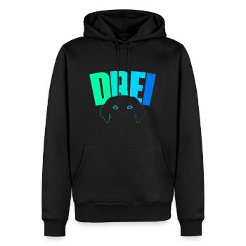 3ème anniversaire garçons chien de 3 ans - Sweat à capuche Premium bio Homme - noir - Devant - Nico (187cm)
