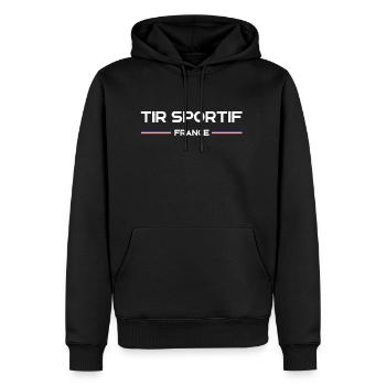 Tir Sportif France - Tireur - Sweat à capuche Premium bio Homme - noir - Devant - Nico (187cm)