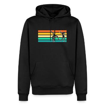 Gymnastique Gymnastique Gymnastes - Sweat à capuche Premium bio Homme - noir - Devant - Nico (187cm)