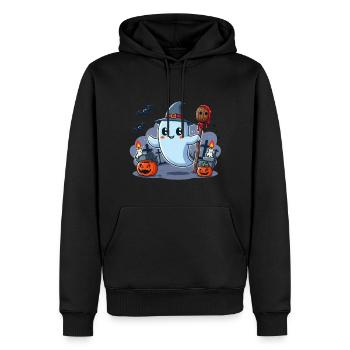 Herr Buh Halloween - Männer Premium Bio Hoodie - Schwarz - Vorne - Nico (187cm)