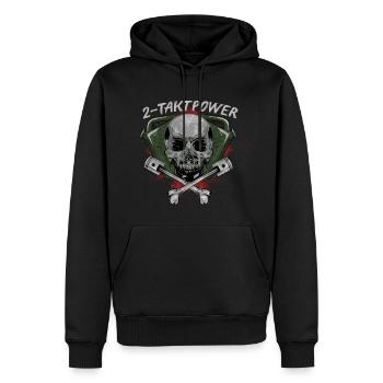 puissance 2 temps Totenkopf piston du crâne - Sweat à capuche Premium bio Homme - noir - Devant - Nico (187cm)