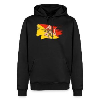 Sizilien Flagge Trinacria Sizilianische Fahne - Männer Premium Bio Hoodie - Schwarz - Vorne - Nico (187cm)