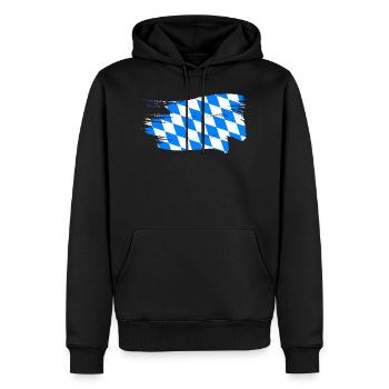 Bayern Flagge Used Look Bayerische Fahne Vintage - Männer Premium Bio Hoodie - Schwarz - Vorne - Nico (187cm)