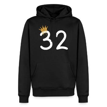 32 - Sweat à capuche Premium bio Homme - noir - Devant - Nico (187cm)