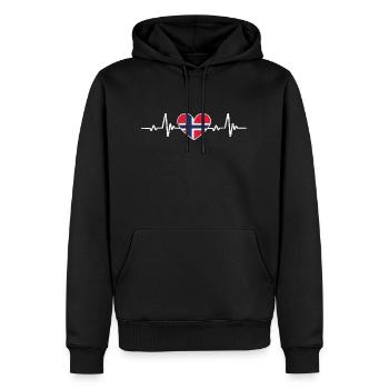 Norvège Coeur Drapeau Norvégien Rétro - Sweat à capuche Premium bio Homme - noir - Devant - Nico (187cm)