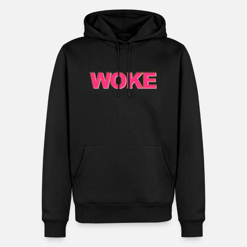 Autodérision : WOKE - Sweat à capuche Premium bio Homme - noir