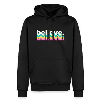 Glauben - Männer Premium Bio Hoodie - Schwarz - Vorne - Nico (187cm)