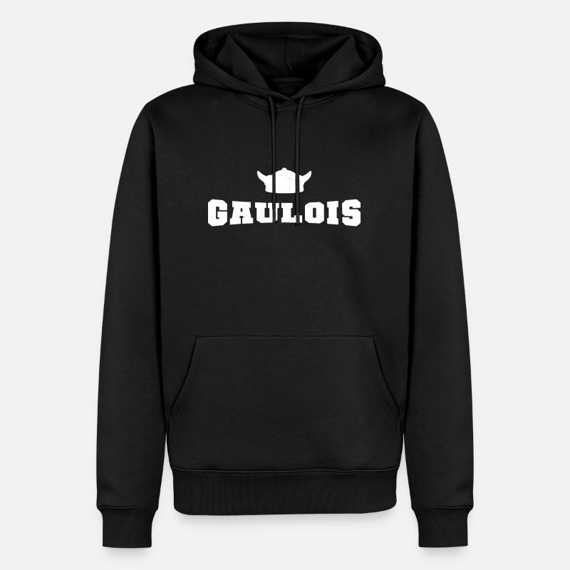 Gallische Helmhörner - Männer Premium Bio Hoodie - Schwarz