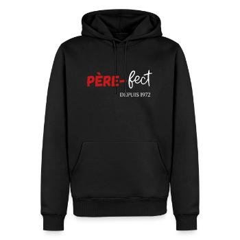 Père fect Depuis 1972 - Sweat à capuche Premium bio Homme - noir - Devant - Nico (187cm)