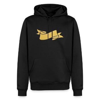 Banner Gold - Männer Premium Bio Hoodie - Schwarz - Vorne - Nico (187cm)