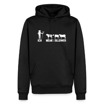 Kuh Bauernhof Kuhbauer Landwirt Rind Kühe - Männer Premium Bio Hoodie - Schwarz - Vorne - Nico (187cm)