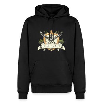 Bushcraft - Männer Premium Bio Hoodie - Schwarz - Vorne - Nico (187cm)