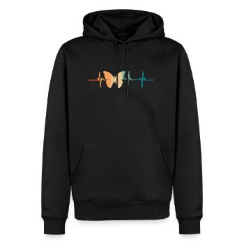 Battement de cœur papillon - Sweat à capuche Premium bio Homme - noir - Devant - Nico (187cm)