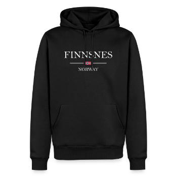 Norvège - Finnsnes blanc - Sweat à capuche Premium bio Homme - noir - Devant - Nico (187cm)