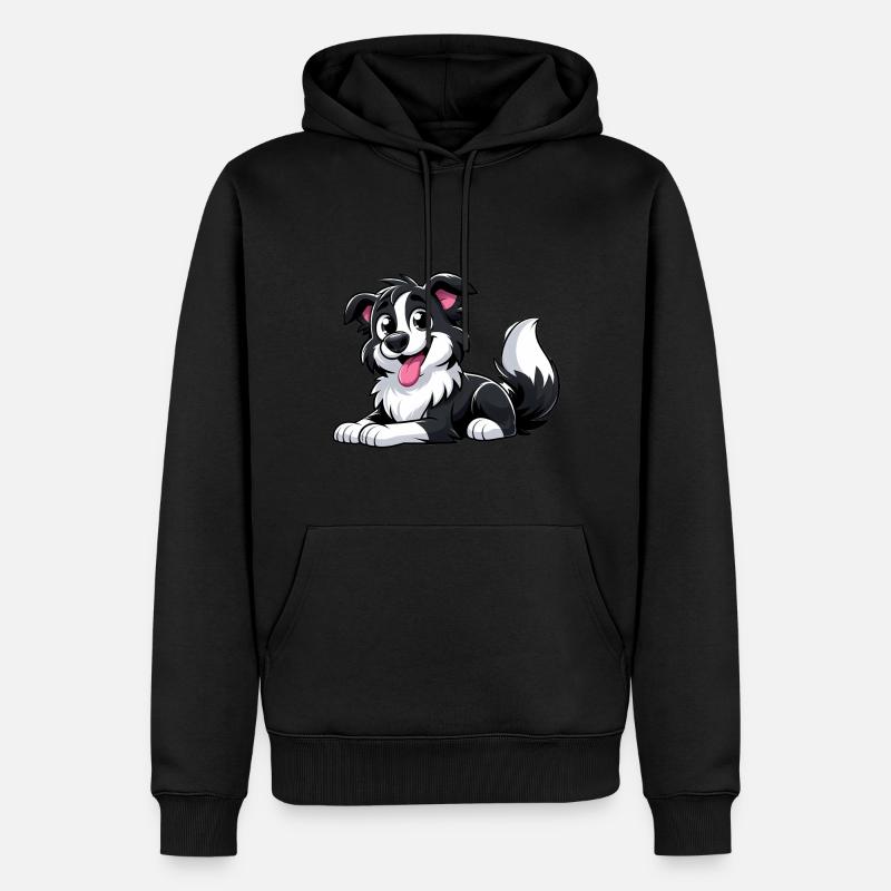Border Collie 4 - Männer Premium Bio Hoodie - Schwarz