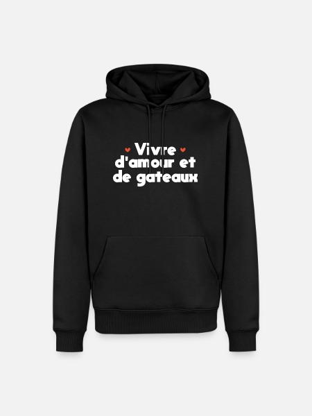 Living on love and cakes - Men’s Premium Organic Hoodie - black