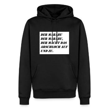 Marabu - Männer Premium Bio Hoodie - Schwarz - Vorne - Nico (187cm)