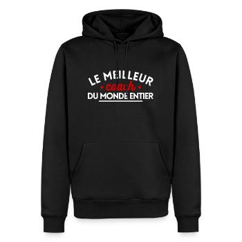 Le meilleur coach du monde entier - Sweat à capuche Premium bio Homme - noir - Devant - Nico (187cm)