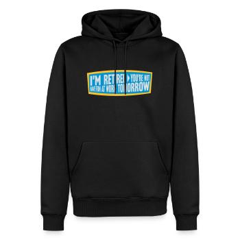 have fun at work - Männer Premium Bio Hoodie - Schwarz - Vorne - Nico (187cm)