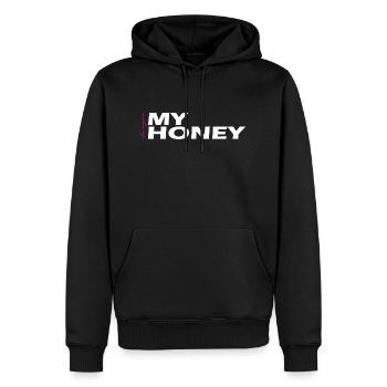Mon cadeau de miel blanc - Sweat à capuche Premium bio Homme - noir - Devant - Nico (187cm)