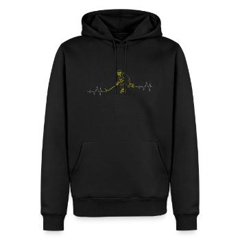 Hockey sous tension - Sweat à capuche Premium bio Homme - noir - Devant - Nico (187cm)
