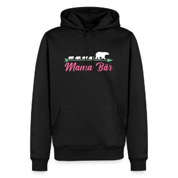 Mutter Mama Bär - Männer Premium Bio Hoodie - Schwarz - Vorne - Nico (187cm)
