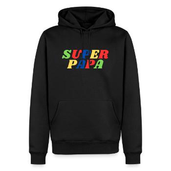 Super dad - Men’s Premium Organic Hoodie - black - Front - Nico (187cm)