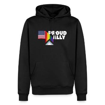 Stolzer Verbündeter und stolzer Patriot USA Flagge LGBT Schwul - Männer Premium Bio Hoodie - Schwarz - Vorne - Nico (187cm)
