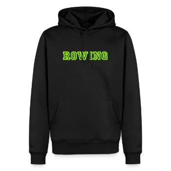 Rowing Slogan - Rudern - Ruderer - Ruderin - Männer Premium Bio Hoodie - Schwarz - Vorne - Nico (187cm)
