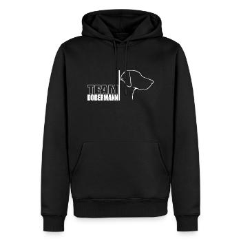 TEAM Dobermann Profil Hund Hundesport Wilsigns - Männer Premium Bio Hoodie - Schwarz - Vorne - Nico (187cm)