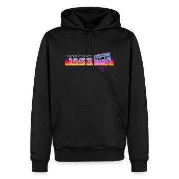 Musique Classique & Nostalgique Anniversaire - Vintage - Sweat à capuche Premium bio Homme - noir - Devant - Nico (187cm)