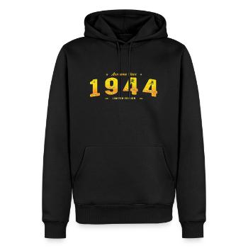 Millésime 1944 - 81e anniversaire Edition Limitée - Sweat à capuche Premium bio Homme - noir - Devant - Nico (187cm)