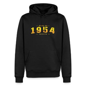 Millésime 1954 - 71e anniversaire Edition Limitée - Sweat à capuche Premium bio Homme - noir - Devant - Nico (187cm)
