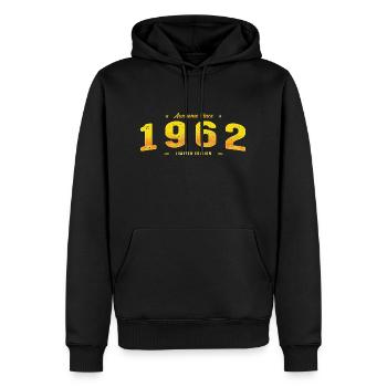 Génial Depuis 1962 Année De Naissance - Millésime 63ème - Sweat à capuche Premium bio Homme - noir - Devant - Nico (187cm)