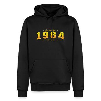 Millésime 1984 - 41e anniversaire Edition Limitée - Sweat à capuche Premium bio Homme - noir - Devant - Nico (187cm)