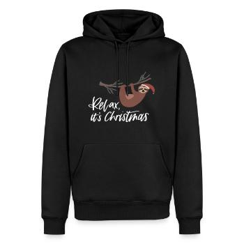 Entspannte Weihnachten - Männer Premium Bio Hoodie - Schwarz - Vorne - Nico (187cm)