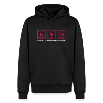 TERRE - avec des éléments du système persiode - Sweat à capuche Premium bio Homme - noir - Devant - Nico (187cm)