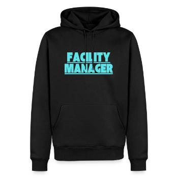 Facility Manager Technicien interne Gardien - Sweat à capuche Premium bio Homme - noir - Devant - Nico (187cm)
