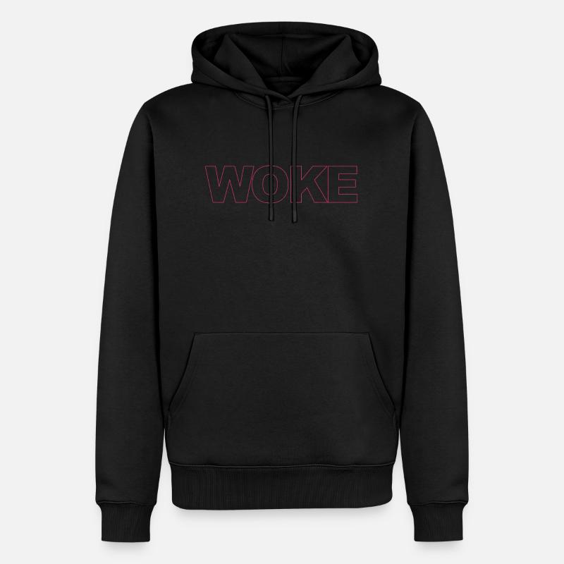 Autodérision : WOKE - Sweat à capuche Premium bio Homme - noir