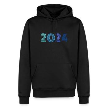 Année 2024 - Sweat à capuche Premium bio Homme - noir - Devant - Nico (187cm)