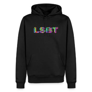 LGBT - Sweat à capuche Premium bio Homme - noir - Devant - Nico (187cm)