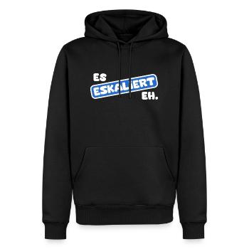 Es Eskaliert Eh. Party, Karneval, Fasching, JGA - Männer Premium Bio Hoodie - Schwarz - Vorne - Nico (187cm)