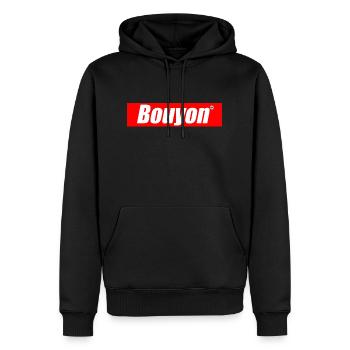 Bouyon - Kreyol Sat - Männer Premium Bio Hoodie - Schwarz - Vorne - Nico (187cm)